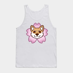 Sakura Shiba Inu - Orange Tank Top